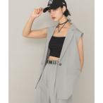 ベスト ジレ ピケミドルジレ レディース