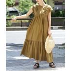 ワンピース フレンチスリーブ ティアードワンピース