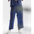 パンツ リネンパネルチェックパンツ レディース