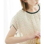 ブラウス シャツ シャーリングドットブラウス レディース