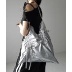 ショルダーバッグ バッグ 「 ２color 」シャーリングリボンメタリックトートバッグ ／ shirring ribbon metallic tote