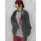 カーディガン ラメシャギーニットVネックカーディガン レディース