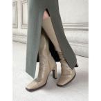 ブーツ スクエアトゥロングブーツ レディース