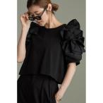 tシャツ 花びらスリーブトップス レディース