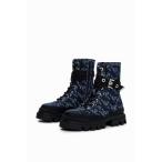 ショッピングモノグラム ブーツ TRACKMONOGRAM モノグラムデニム ブーツ レディース