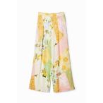 パンツ パッチワークフローラル パラッツォパンツ レディース