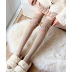 靴下 シアー切り替え ストライプニーハイソックス cula912 レディース