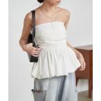 ブラウス シャツ ベアバルーンペプラムビスチェ レディース