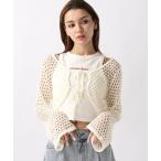 ショッピングforever21 カーディガン 「2024SS」クロップドフロントリボンカーディガン レディース