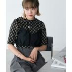ショッピングコルセット tシャツ 「forksy.」ジャガードコルセットビスチェ付きフラワーレースTシャツ レディース