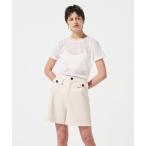パンツ リネンタッチハーフパンツ レディース