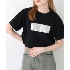 tシャツ 「shemoshelly」WEB限定ヴィンテージ箔プリントロゴTシャツ レディース