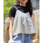 キャミソール チェックフレアキャミソール