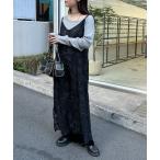 ワンピース 「低身長サイズ追加」フラワーレースキャミワンピース×タンクワンピースSET