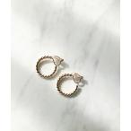 イヤリング ツイストサークルフープイヤリング レディース