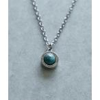  колье ROUND LOGO STONE CHARM NECKLACE / раунд Logo Stone очарование цепь колье мужской женский 