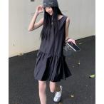 ワンピース 裾バルーンミニワンピース