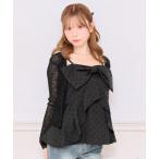 カーディガン シアーリブカーディガン レディース