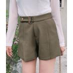 パンツ ハイウエストベルトショートパンツ レディース