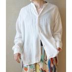 シャツ ブラウス 「ARMEN 」GAUZE UTILITY BANDED COLLAR SHIRT レディース