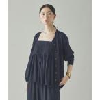 ショッピングリネン カーディガン Curensology(カレンソロジー)/ウールリネンVネックニットカーディガン レディース