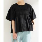 tシャツ 「追加」布帛コンビギャザートップス レディース