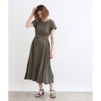 ワンピース T／Rポンチサイドプリーツワンピース