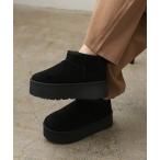 ブーツ 厚底ミニ丈ムートンブーツ レディース