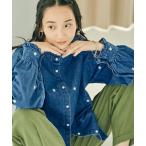 シャツ ブラウス フラワー刺繍2WAYデニムブラウス レディース