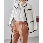 セットアップ 「2点セット」ツイード調ジャケットパンツスーツ レディース