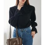 tシャツ 起毛レースハイネックブラウス レディース