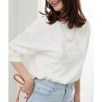 tシャツ 異素材使いロゴデザインプルオーバー レディース