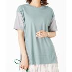 tシャツ サイドリボン切替デザインプルオーバー レディース