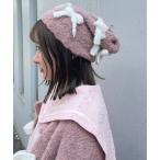ニット帽 ニットキャップ FLUFFY RIBBON ビーニー レディース