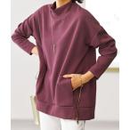 tシャツ 柔らかとろみ素材裾ジッププルオーバー レディース