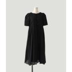 ワンピース コットンレース フロントリボン マキシ丈 ワンピース HUIT