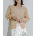 カーディガン シアーメランジラメカーディガン レディース