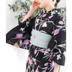 浴衣 1人で着られる 着付けいらず セパレート浴衣 コットン100％の変わり織生地使用　兵児帯　ゆかた帯 レディース