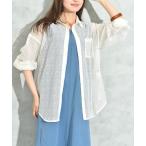 ブラウス シャツ メッシュ風レース