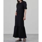 マルチサイズ ワンピース ペプラムヘムロングドレス