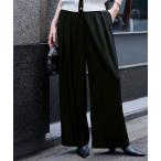 スラックス パンツ 着痩せワイドパンツ レディース