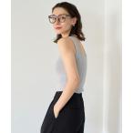 タンクトップ ノースリーブ 「洗える」ラメリブタンクトップ レディース