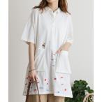 チュニック EMAGO さかな釣り刺繍チュニック