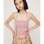 ニット セーター TIE SET BARE KNIT TOPS タイ セット ブラ ニット トップス レディース