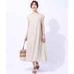 ワンピース 夏でも一枚でさらっと快適 麻調フレンチロングワンピース