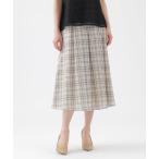 ショッピングサンヨー スカート 「ウォッシャブル」シアーチェックタックフレアースカート
