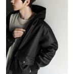 ショッピングレザー ブルゾン アウター 「Javaジャバコラボ」ヴィンテージ感が映える。フェイクレザーフーディーブルゾン メンズ レディース