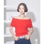 ニット セーター オフショルダーサマーニットトップス レディース