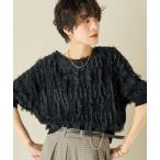 ニット 「手洗い可能」カットフリンジドルマンプルオーバーニット レディース