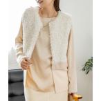 ベスト ジレ エコファー切り替えニットジレ レディース